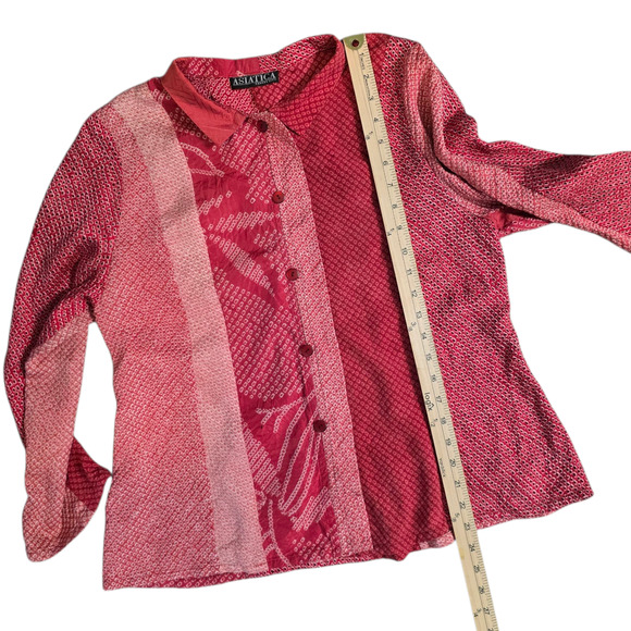 Vintage Asiatica Kansas City Silk Blouse Minimalist Artwear medium/large - Picture 6 of 9